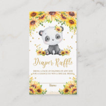 Panda Bear Sunflower Babydusche Windelwanne Windel