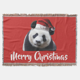 Panda Bear trägt einen Santa Claus Hat Decke