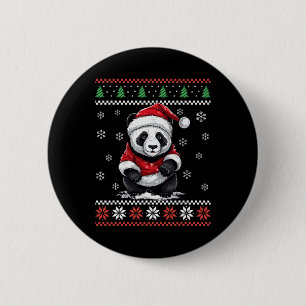 Panda Bear Ugly Weihnachten Weihnachten Weihnachte Button
