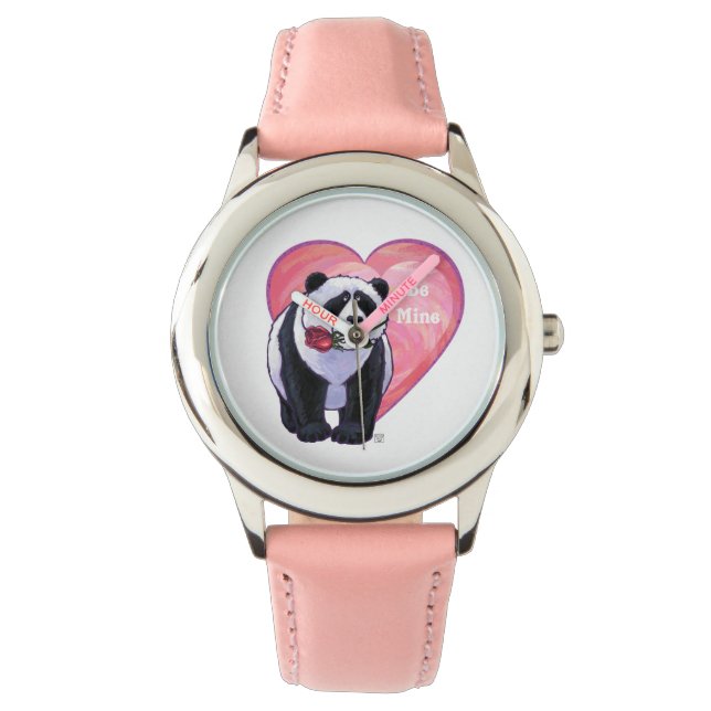 Panda Bear Valentine's Day Armbanduhr (Vorderseite)