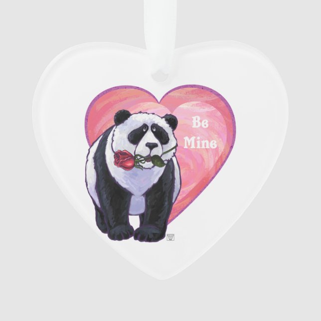 Panda Bear Valentine's Day Ornament (Vorderseite)