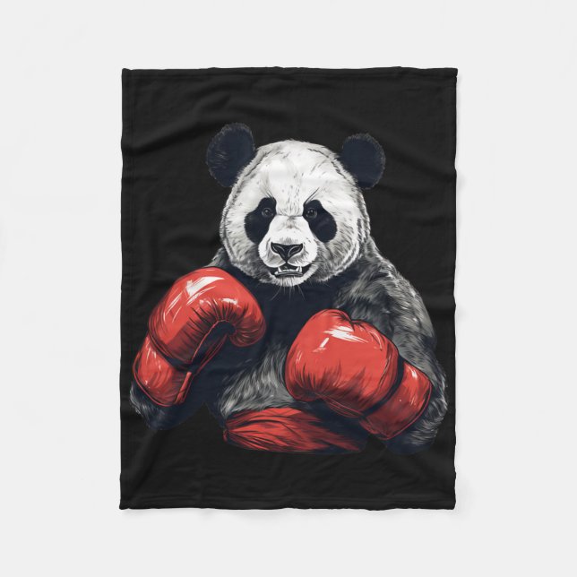 Panda Bear Wear Boxhandschuhe - Funny Boxing Fleecedecke (Vorderseite)
