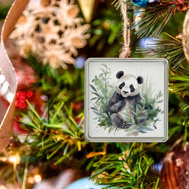 Panda Bear Weihnachtsdekoration Ornament Aus Metall (Von Creator hochgeladen)