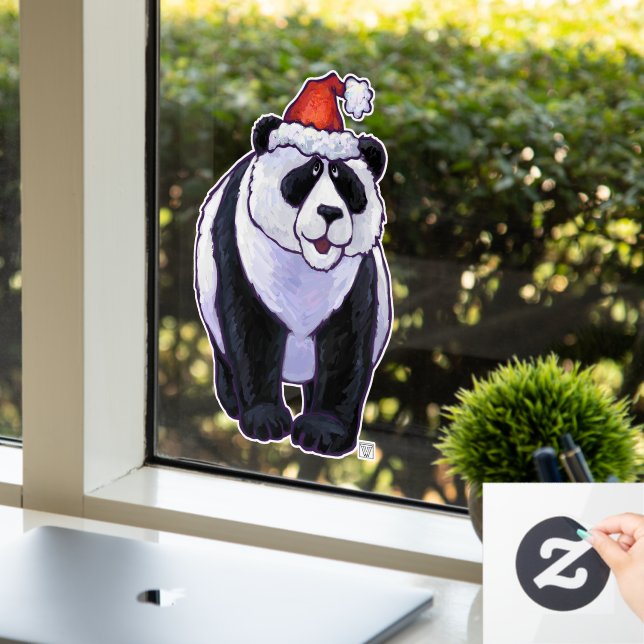 Panda Bear Weihnachtsfenster Fensteraufkleber (Büro)