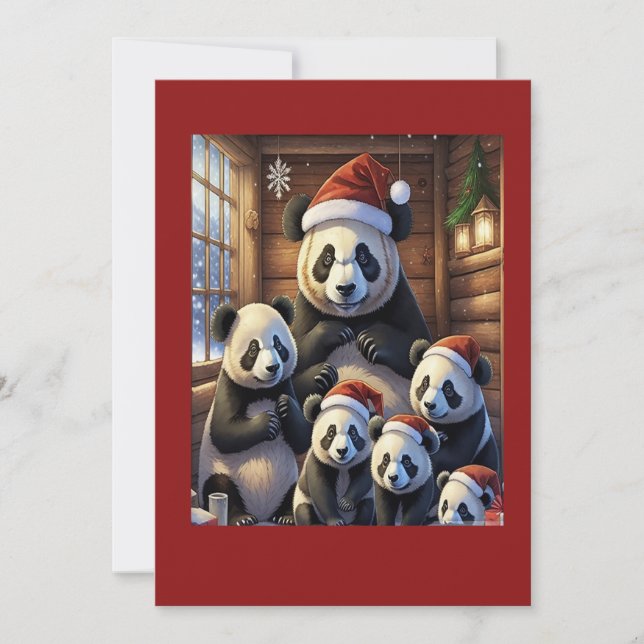Panda Bear Weihnachtskarte Feiertagskarte (Vorderseite)