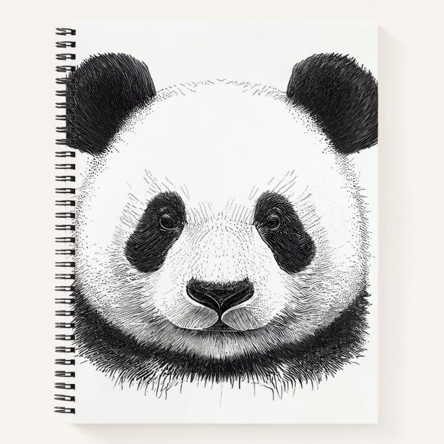 Panda Bear Wild Nature Animal Illustration Art Notizbuch (Vorderseite)