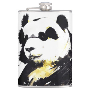 Panda Bear Wild Nature Free Spirit Art Malerei Flachmann