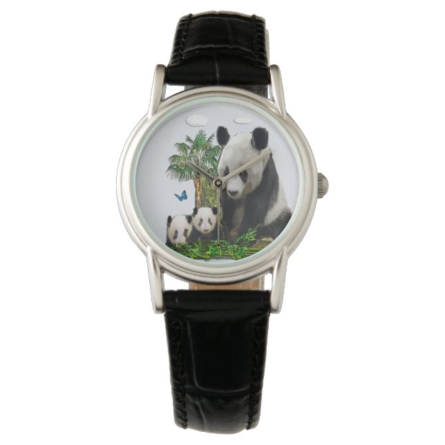 Panda Bears Armbanduhr (Vorderseite)