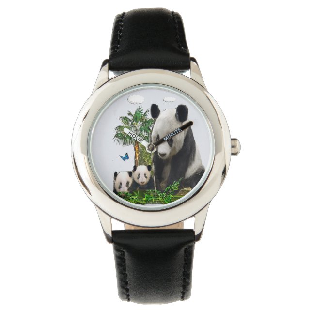 Panda Bears Armbanduhr (Vorderseite)