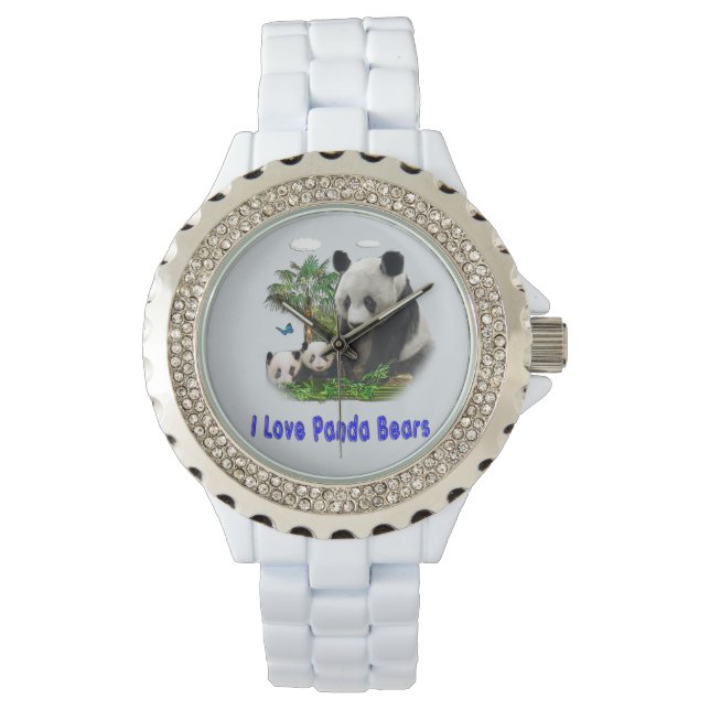 Panda Bears Armbanduhr (Vorderseite)