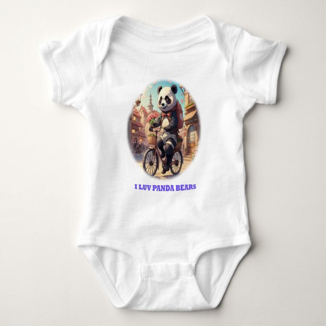 Panda Bears Baby Strampler (Vorderseite)