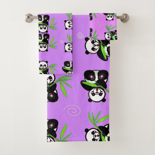 Panda Bears Badhandtuch Set (Insitu)
