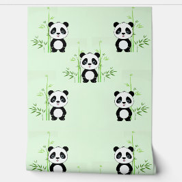 Panda Bears & Bamboo Design Wallpaper Tapete