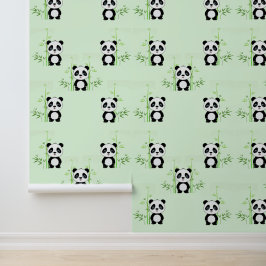 Panda Bears & Bamboo Design Wallpaper Tapete