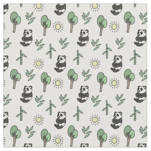 Panda Bears & Bamboo Muster Stoff