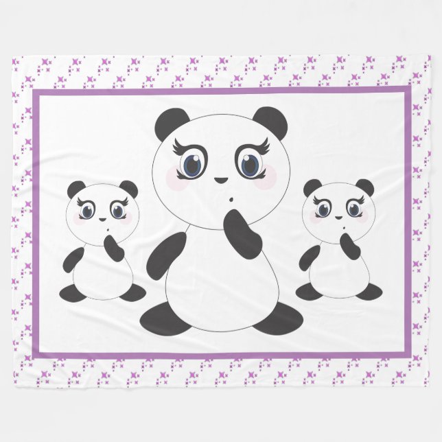 Panda Bears Fleecedecke (Vorderseite (Horizontal))