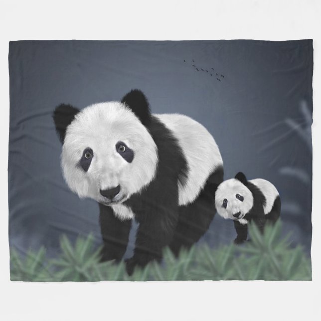 Panda Bears Fleecedecke (Vorderseite (Horizontal))