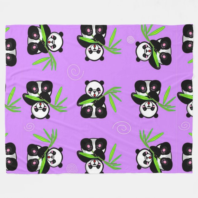 Panda Bears Fleecedecke (Vorderseite (Horizontal))