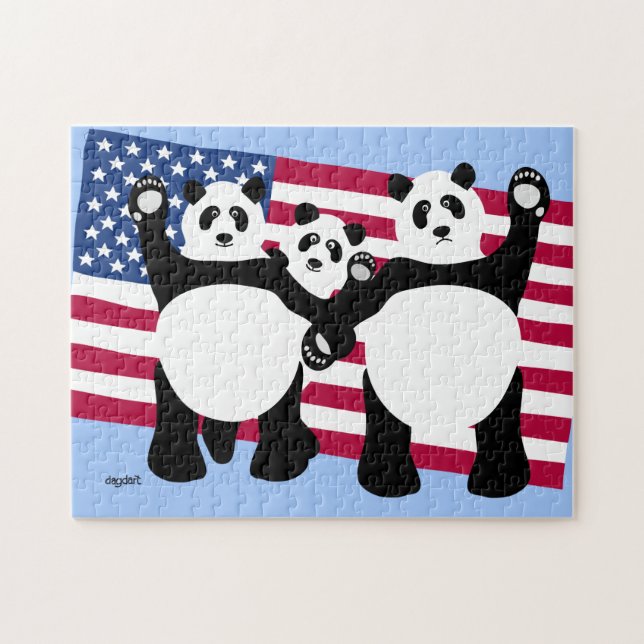 Panda Bears Goodbye Puzzle (Horizontal)