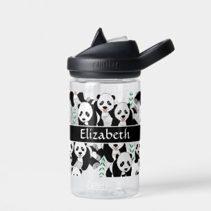 Panda Bears Graphic Pattern to Personalisiert Trinkflasche