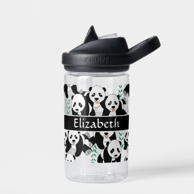 Panda Bears Graphic Pattern to Personalisiert Trinkflasche (Links)