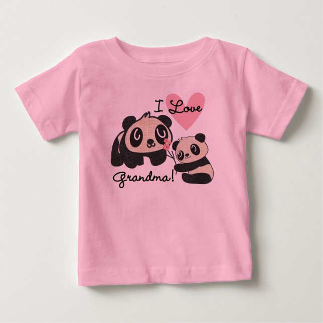 Panda Bears I Liebe Oma Baby T-shirt (Vorderseite)