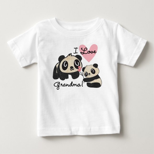 Panda Bears I Liebe Oma Baby T-shirt (Vorderseite)
