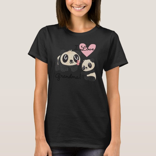Panda Bears I Liebe Oma T-Shirt (Vorderseite)