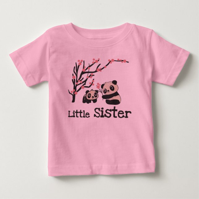 Panda Bears Little Sister Baby T-shirt (Vorderseite)