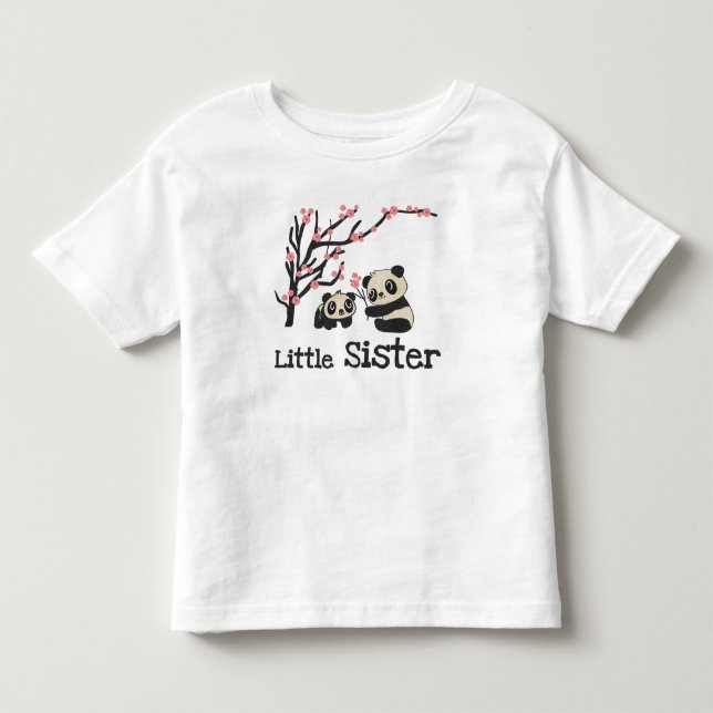 Panda Bears Little Sister Kleinkind T-shirt (Vorderseite)