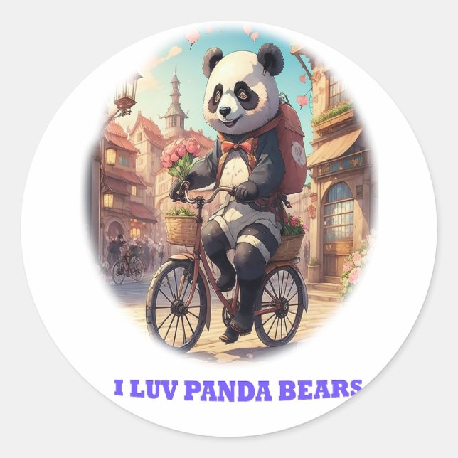 Panda Bears Runder Aufkleber (Vorderseite)