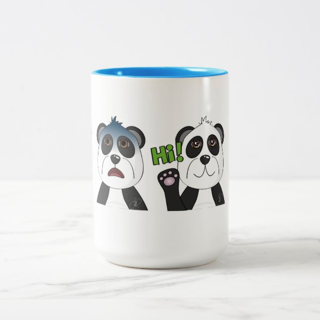 Panda Bears Zweifarbige Tasse (Mittel)