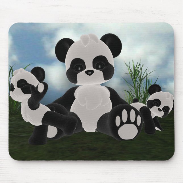 Panda Bearz sonniger Tag Mousepad (Vorne)
