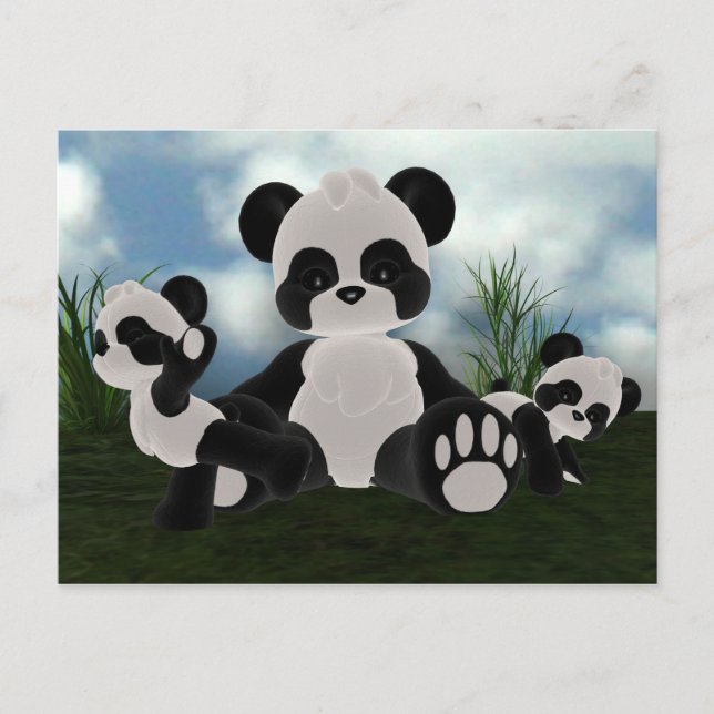 Panda Bearz Sunny Day Postcard Postkarte (Vorderseite)