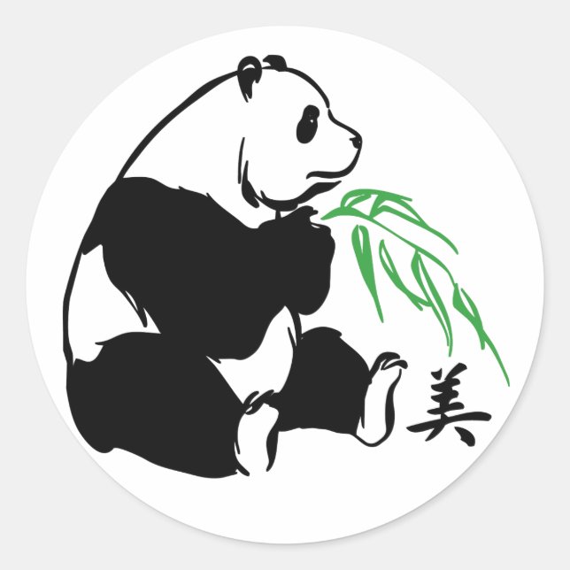 Panda Beauty Runder Aufkleber (Vorderseite)