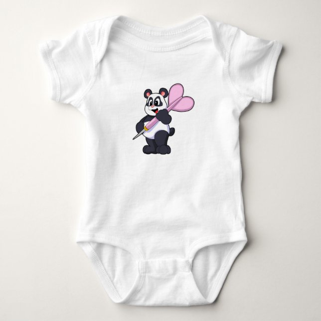 Panda bei Darts mit Dart Baby Strampler (Vorderseite)