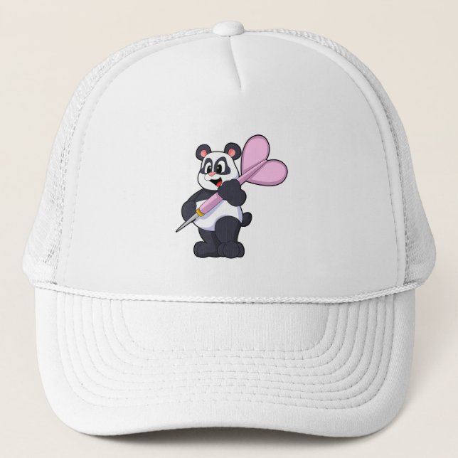 Panda bei Darts mit Dart Truckerkappe (Vorderseite)