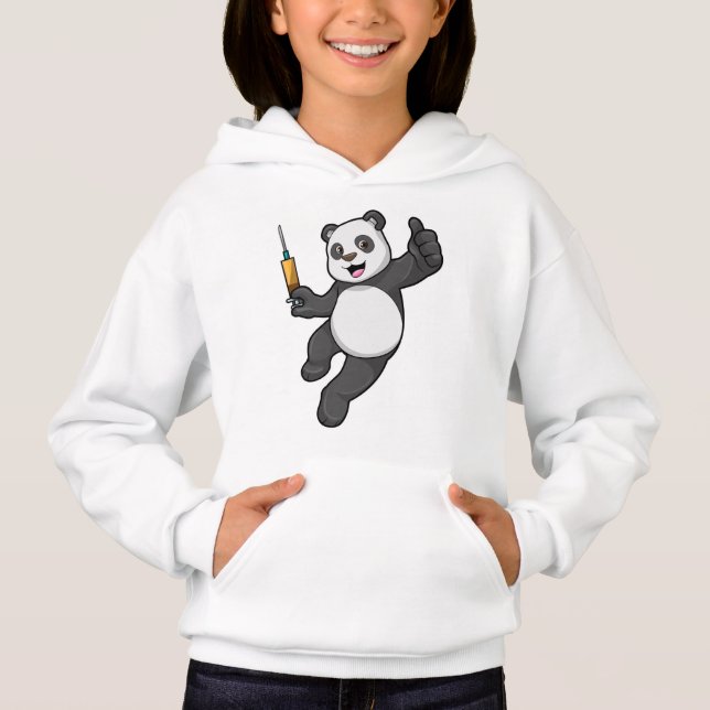 Panda bei Impfung mit Spritze Hoodie (Vorderseite)