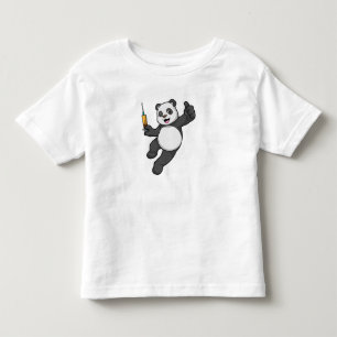 Panda bei Impfung mit Spritze Kleinkind T-shirt