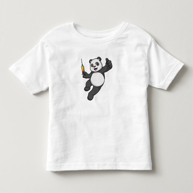 Panda bei Impfung mit Spritze Kleinkind T-shirt (Vorderseite)