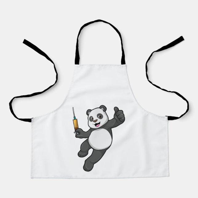Panda bei Impfung mit Spritze Schürze (Vorderseite)