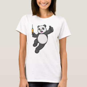 Panda bei Impfung mit Spritze T-Shirt