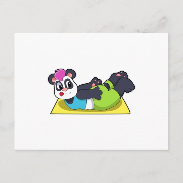 Panda bei Yoga auf Yoga-Matte Postkarte (Vorderseite)