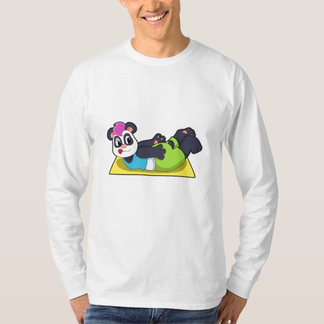 Panda bei Yoga auf Yoga-Matte T-Shirt (Vorderseite)