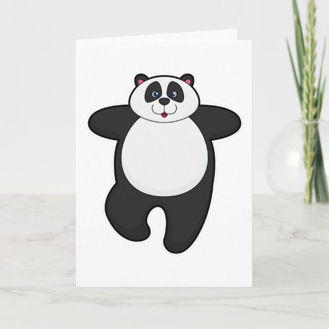 Panda bei Yoga-Stretching-Übung Karte (Vorderseite)