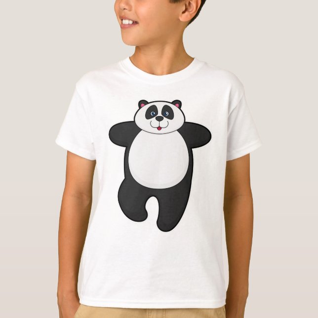 Panda bei Yoga-Stretching-Übung T-Shirt (Vorderseite)