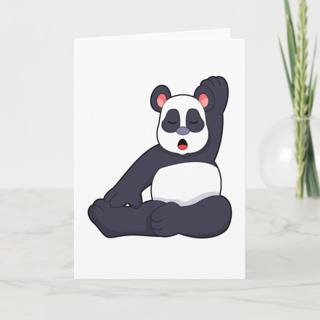 Panda bei Yoga Stretching Übungen Karte (Vorderseite)