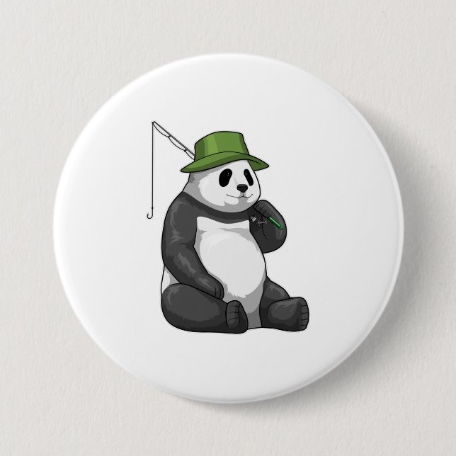 Panda beim Angeln mit Angel Button (Vorderseite)