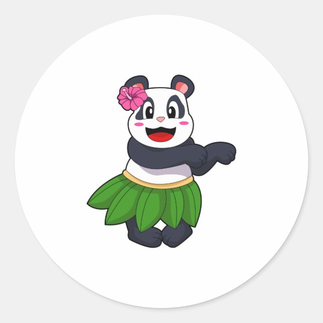 Panda beim Balletttanz Runder Aufkleber (Vorderseite)
