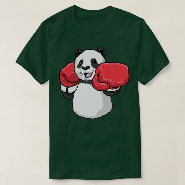 Panda beim Boxen mit Boxhandschuhen T-Shirt (Design vorne)